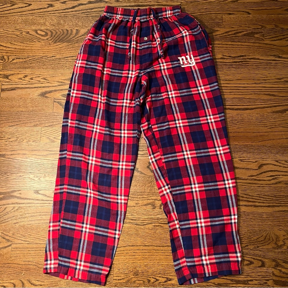 NFL New York Giants Plaid Pajama Drawstring Pants - Size Medium